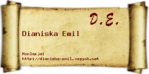 Dianiska Emil névjegykártya